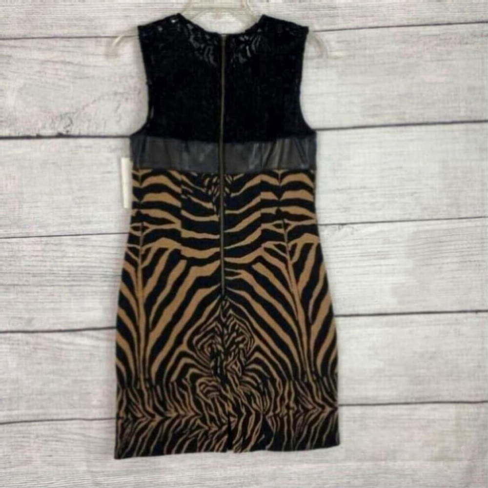 TRACY Reese Leather and Lace Jacquard Dress Party mini Size 6 - Picture 4 of 12